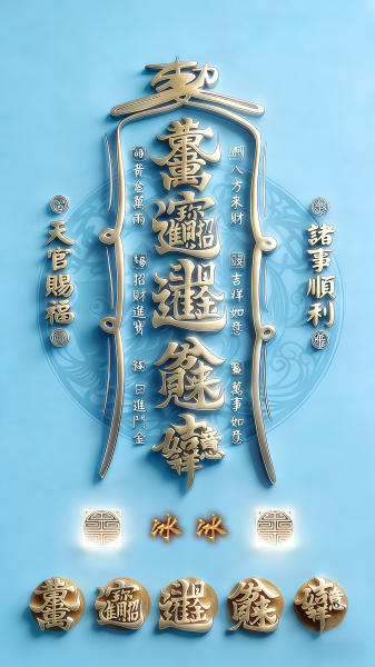 ACB010_招财签名_静态_冰蓝